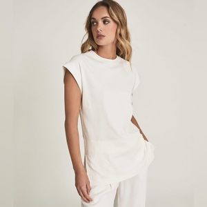 REISS cream Eddie cotton jersey tshirt